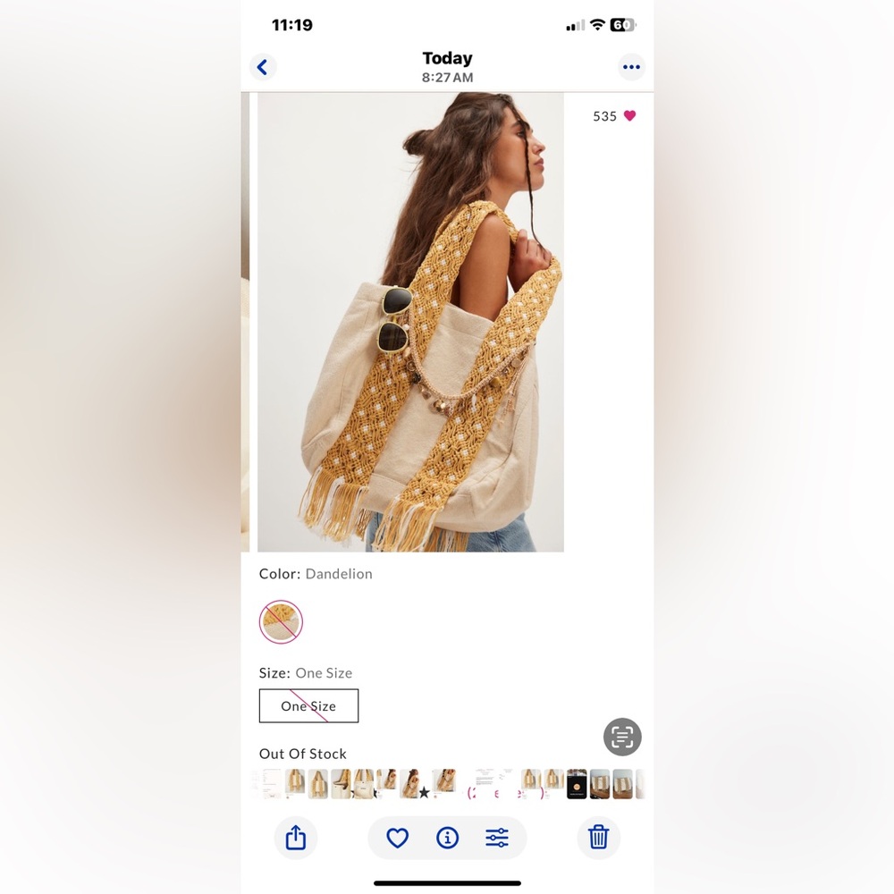 Free People ~ Mia Macrame Strap Tote ~ NWT - Picture 13 of 16